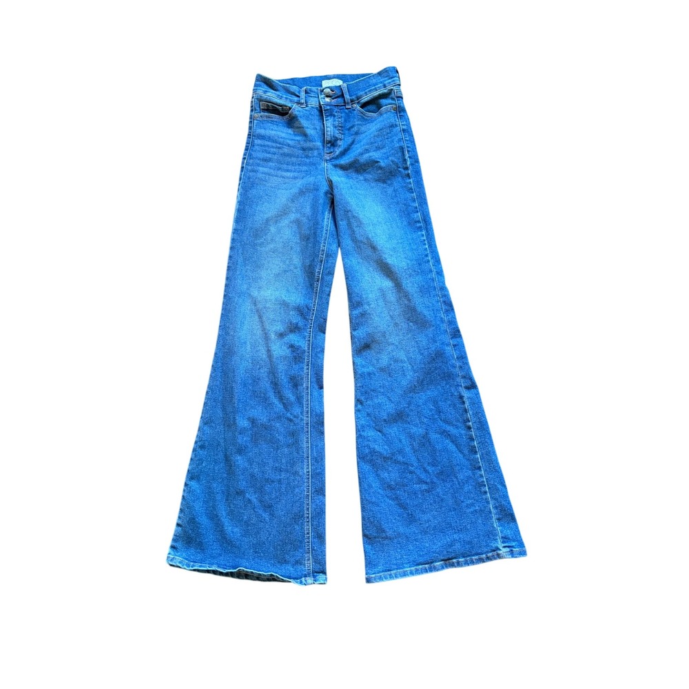 Sofia Jeans by Sofia Vergara Margot Wide Leg High Rise Denim Blue Jeans Size 2